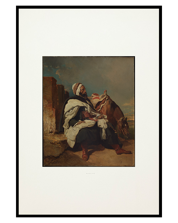 Seated Arab Man with Horse, Alfred Dedreux